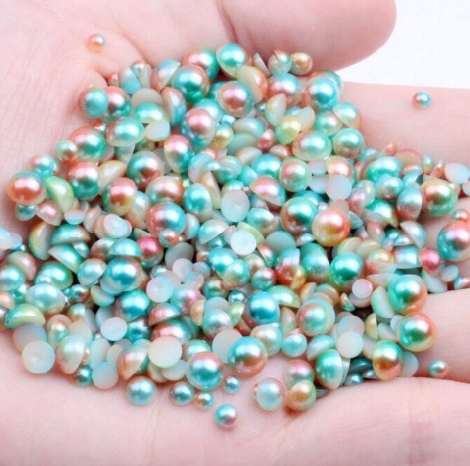 Gradient color ABS flatback pearl 