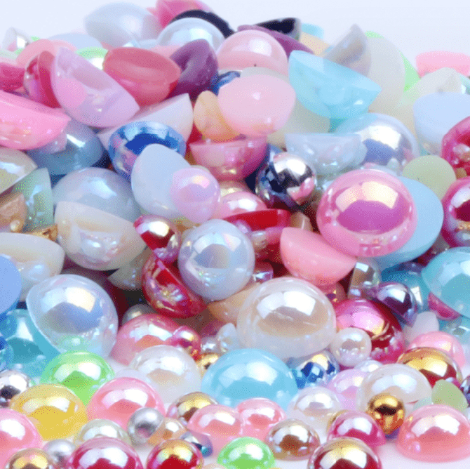 Mixed AB colors mixed sizes ABS pearl flatback ABS pearl