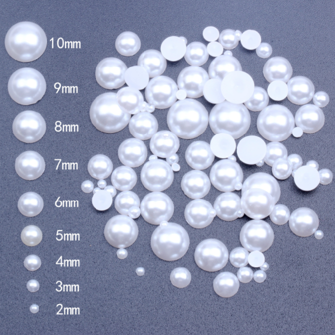 ABS pearl beads,  flatback ABS pearl