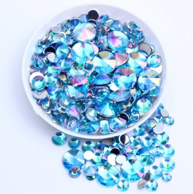 Round Acrylic Rhinestone Flatback Rhinestone AB Color