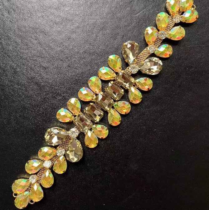 Rhinestone Applique Yellow AB For Decoration