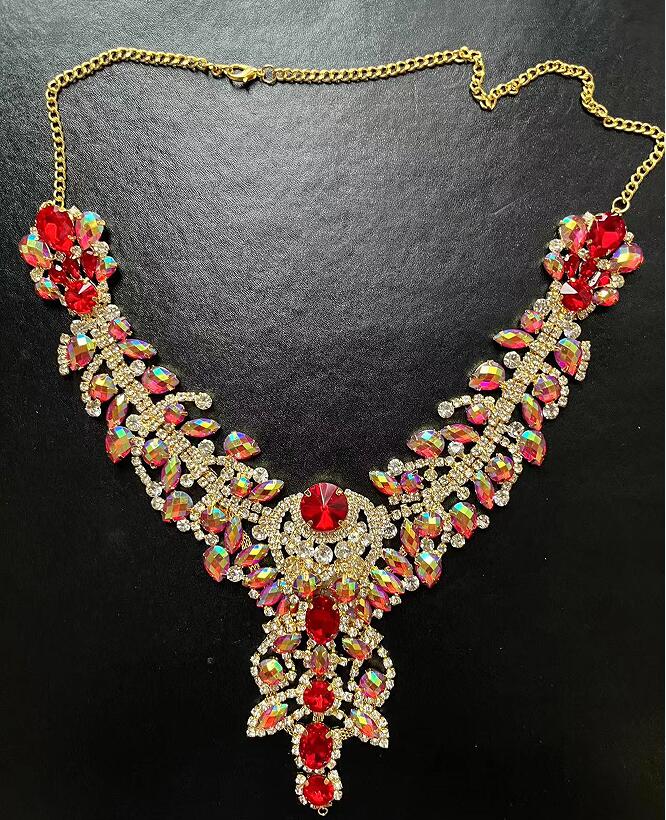 Red Rhinestone Necklace 