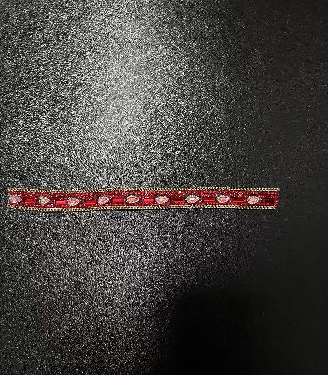 Hot Fix Red Rhinestone Trim Red