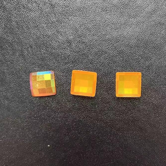 12mm Square Orange AB Rhinestone