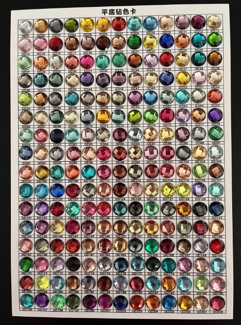 DD Silver Back Resin Rhinestone Color Card