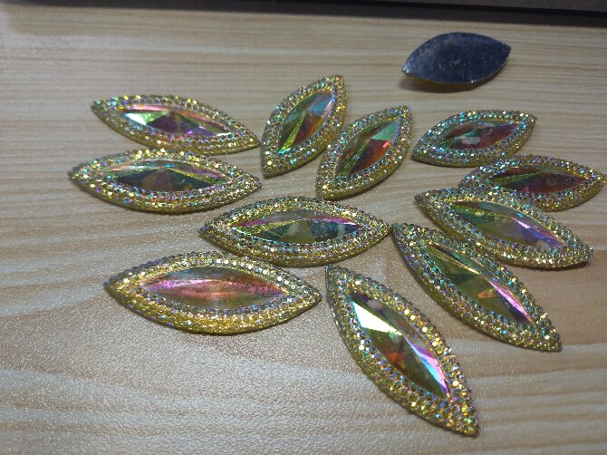 20*50 Boat Yellow AB Resin Rhinestone