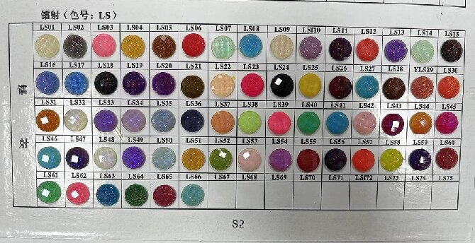 Resin Rhinestone Color Card 