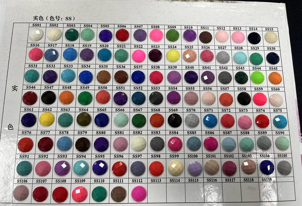 Resin Rhinestone Color Card 