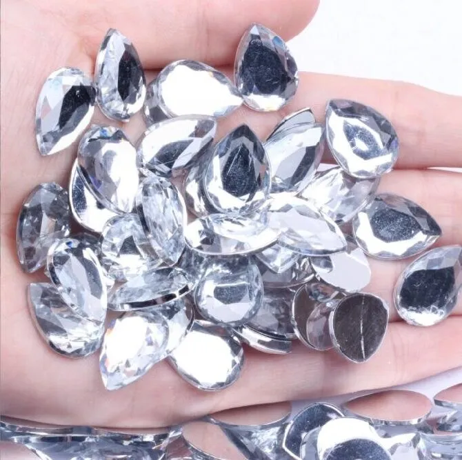 Acrylic Rhinestone Teardrop Flat Cut Flat Back(pic1)