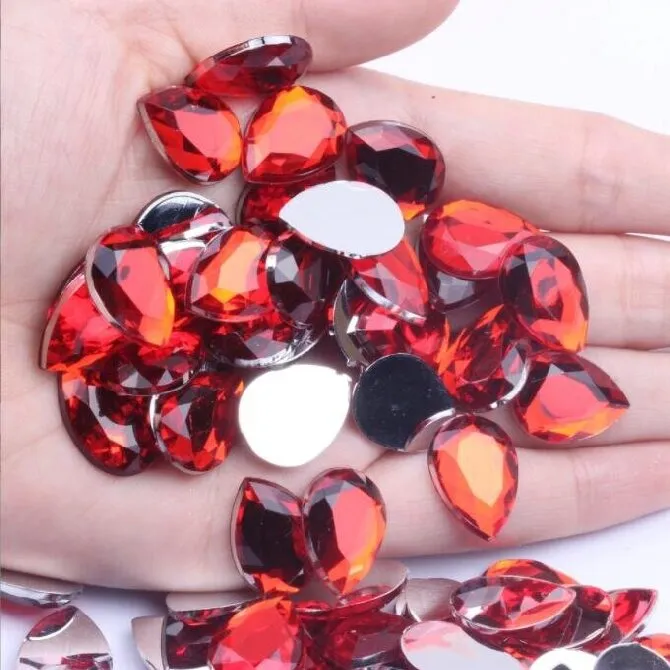 Acrylic Rhinestone Teardrop Flat Cut Flat Back(pic3)