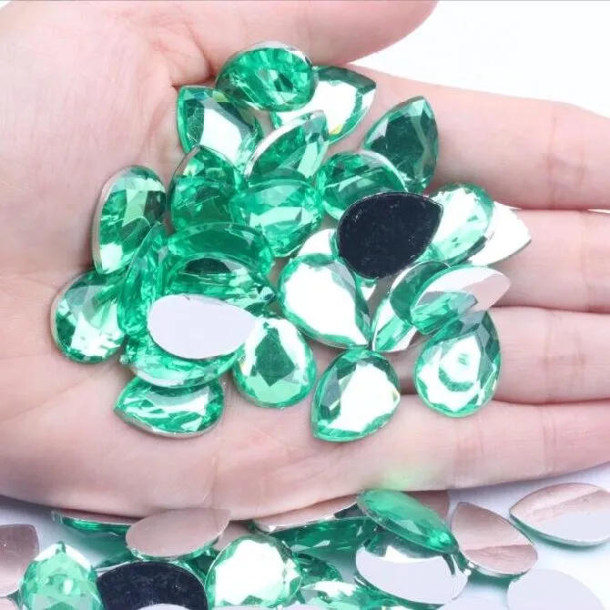 Acrylic Rhinestone Teardrop Flat Cut Flat Back(pic5)