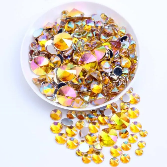 Round Acrylic Rhinestone Flatback Rhinestone AB Color(pic1)