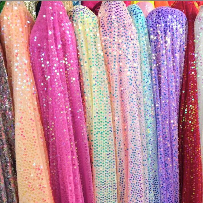 Bling Sequin Fabric For Wedding Background For Table Cloth F