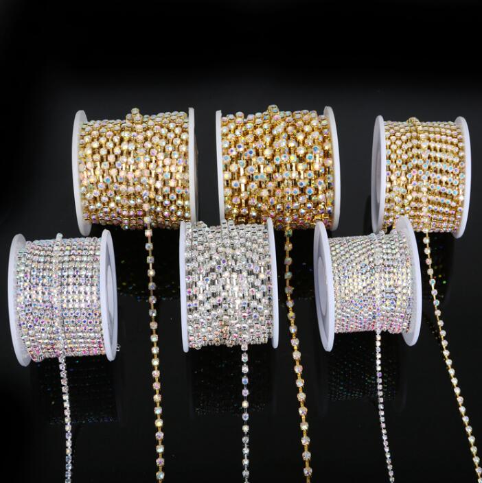 SS12 SS16 SS18 Clear AB Rhinestone Chain  