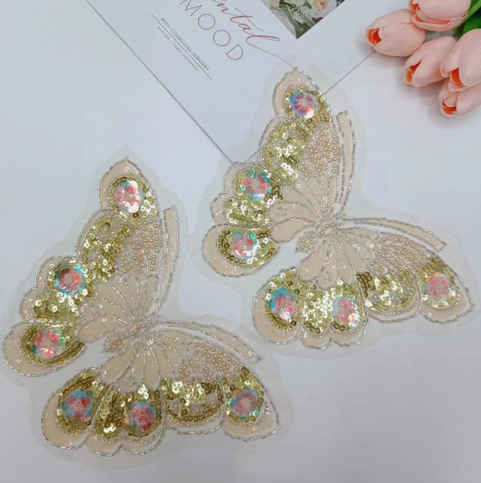 Butterfly Sequin Lace Applique