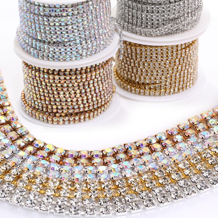 Double Rows of Rhinestone Chain 