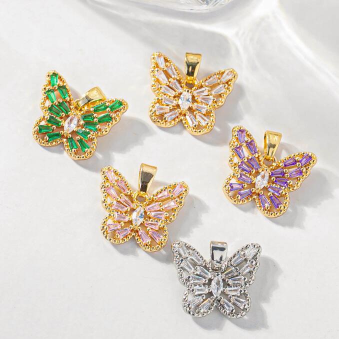 Zircon Rhinestone Butterfly Pendant DIY 