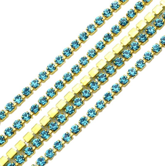 2mm 3mm 4mm Colorful Rhinestone Chain