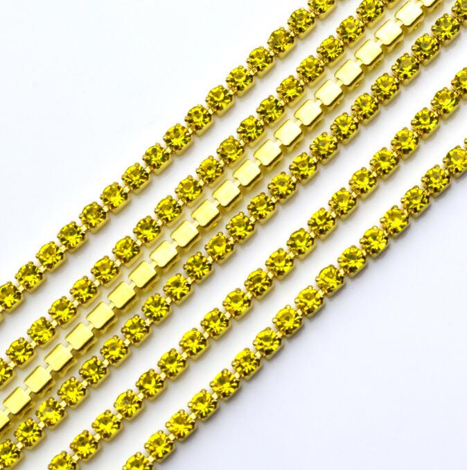 2mm 3mm 4mm Colorful Rhinestone Chain 