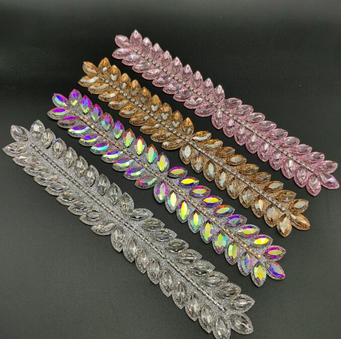 Rhinestone Trim Iron on Glitter 