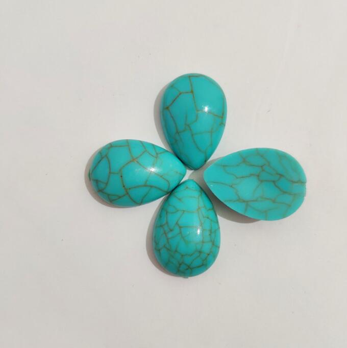 Cracked Pattern Turquoise Teardrop 