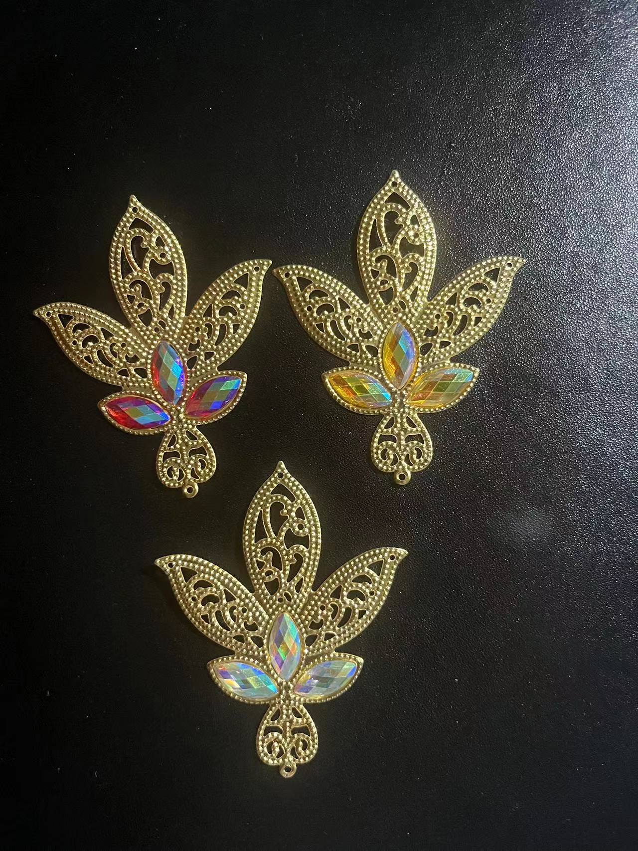 Iron Applique with Rhinestone 7*15mm