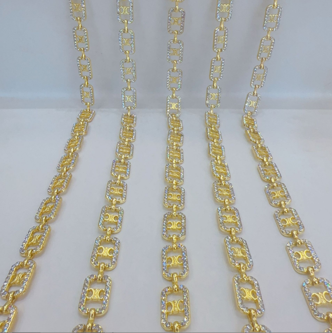 Alloy Rhinestone Chain 