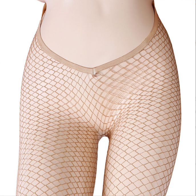 V Shape Stocking Sexy Glitter Stockings Women Fishnet Pantyh