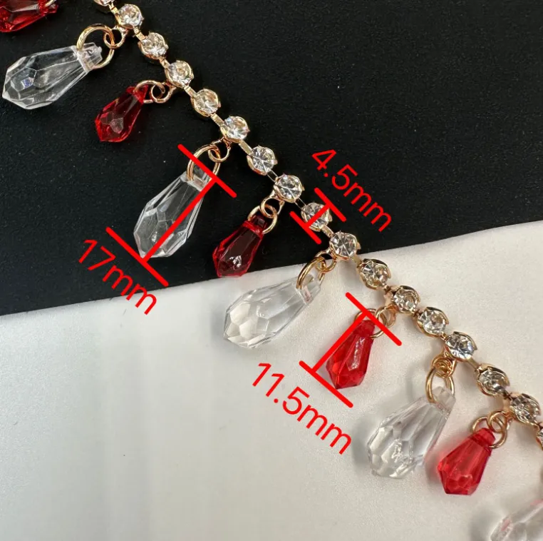 Rhinestone Chain with Crystal Drop Beads(pic2)