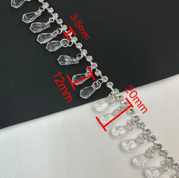 Rhinestone Chain with Crystal Drop Beads(pic3)