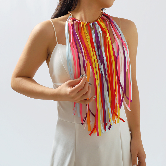 Multicolors Fringe Neklace or Earring 