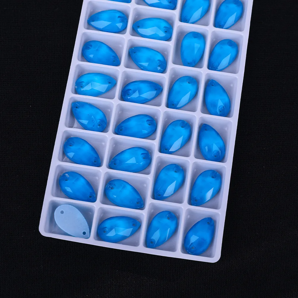 17*28 Sew on Moca Neon Glass Teardrop Rhinestone (pic4)