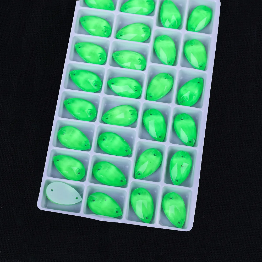 17*28 Sew on Moca Neon Glass Teardrop Rhinestone (pic5)