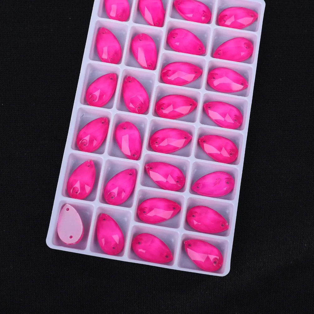 17*28 Sew on Moca Neon Glass Teardrop Rhinestone (pic7)