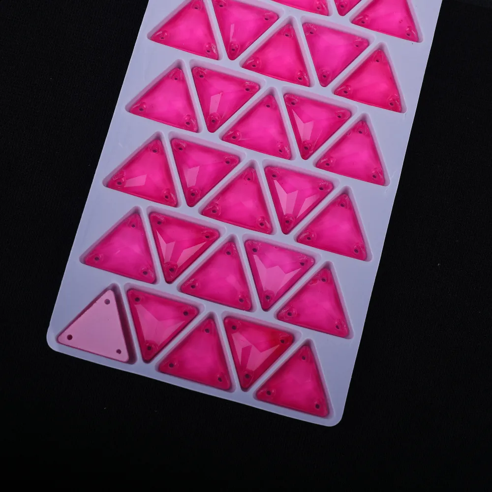 16mm 22mm Triangle Moca Neon Glass Rhinestone in Stock(pic3)