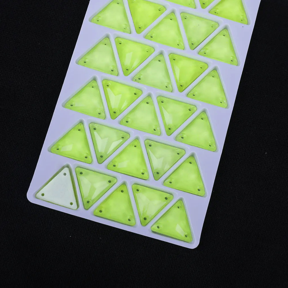 16mm 22mm Triangle Moca Neon Glass Rhinestone in Stock(pic8)