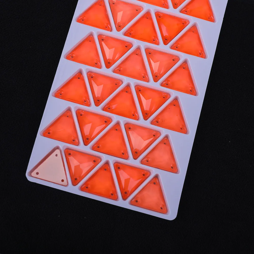 16mm 22mm Triangle Moca Neon Glass Rhinestone in Stock(pic9)