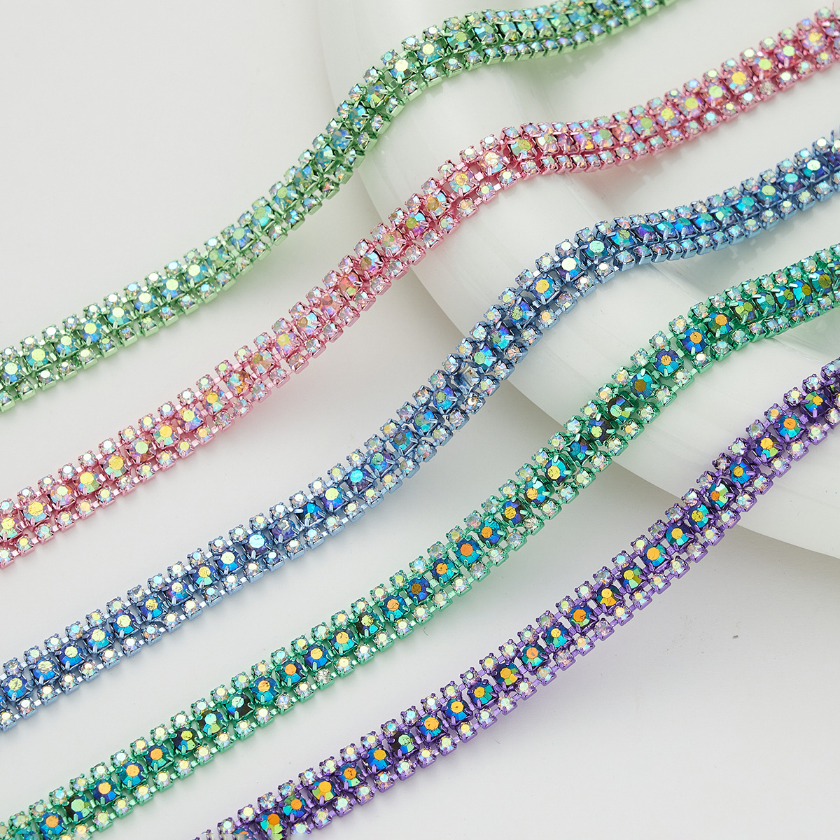 9mm Wide Rhinestone Chain in Stcok