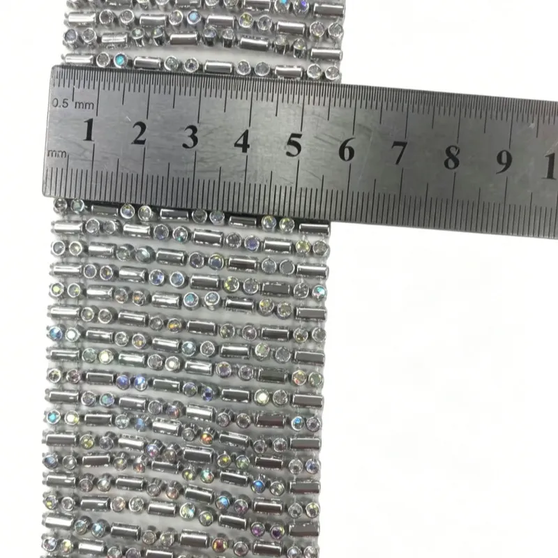 New Iron on Applique(pic1) Plastic Rhinestone Trim 5.8cm Wide(pic2)