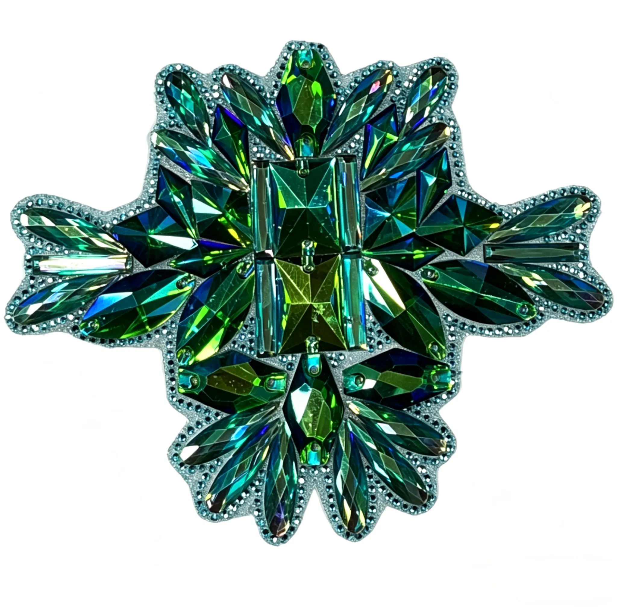 00.jpg Green AB Rhinestone Applique With Special AB Stone(pic1)