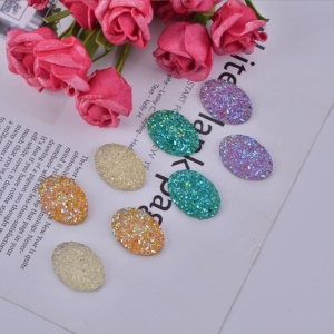 Ore Cutting Oval Resin Rhinestone Flatba