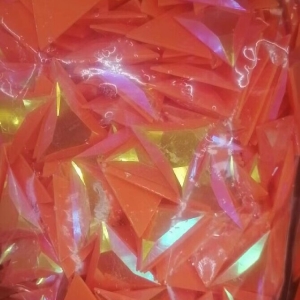 Neon Orange AB Triangle Resin Rhinestone