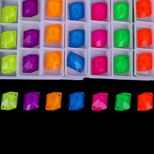 17*21 Fancy Shape Glass Neon Rhinestone 