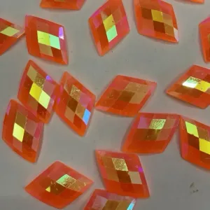 19*30 Diamond Neon Orange Resin Rhinesto