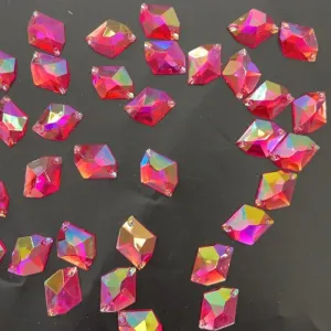 16*21 Fushia AB Resin Rhinestone 