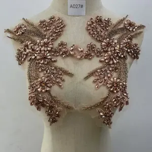 Lace and Rhinestone Embroidery Patch