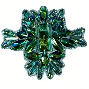 Green AB Rhinestone Applique W