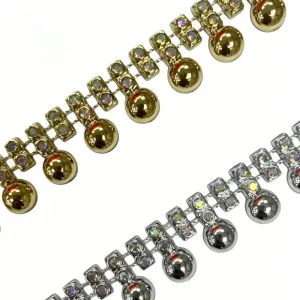 Plastic Rhinestone Trim 1.5cm 