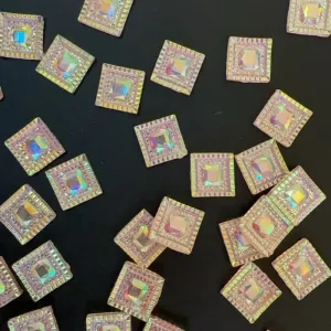 16mm Clear AB Square Resin Rhi